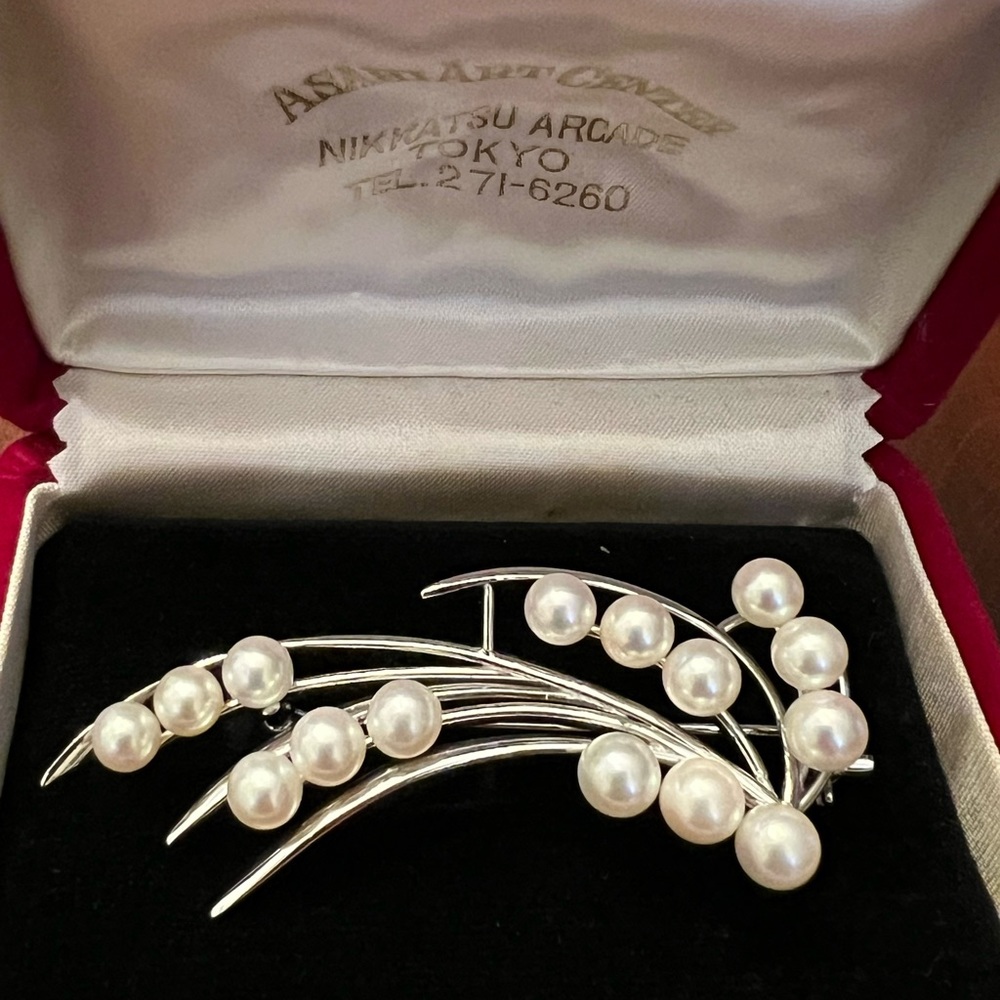 Japanese Akoya Pearl Brooch VTG #1